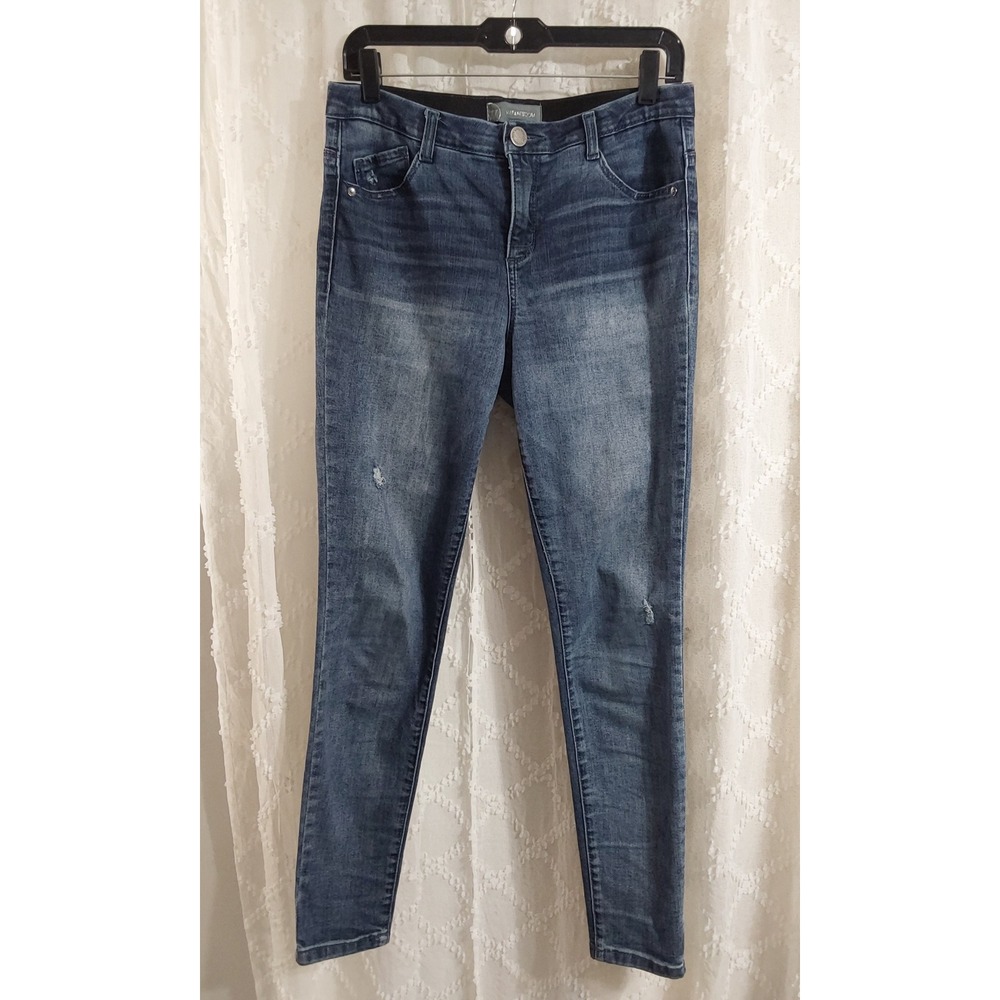 Wit & Wisdom Ab-solution Skinny Jeans Medium Wash Distressed Size 6 Blue Denim